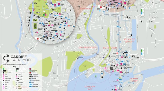 cardiff tourist map